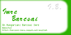 imre barcsai business card